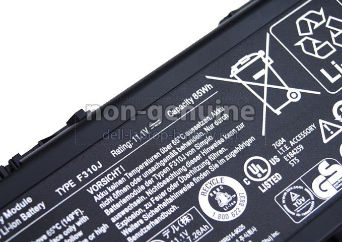 Battery for Dell Alienware M17X R2 laptop