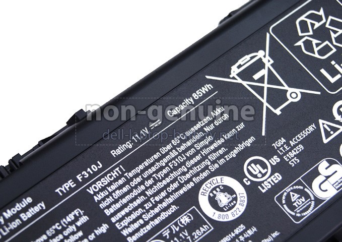 Battery for Dell Alienware M17X R1 laptop