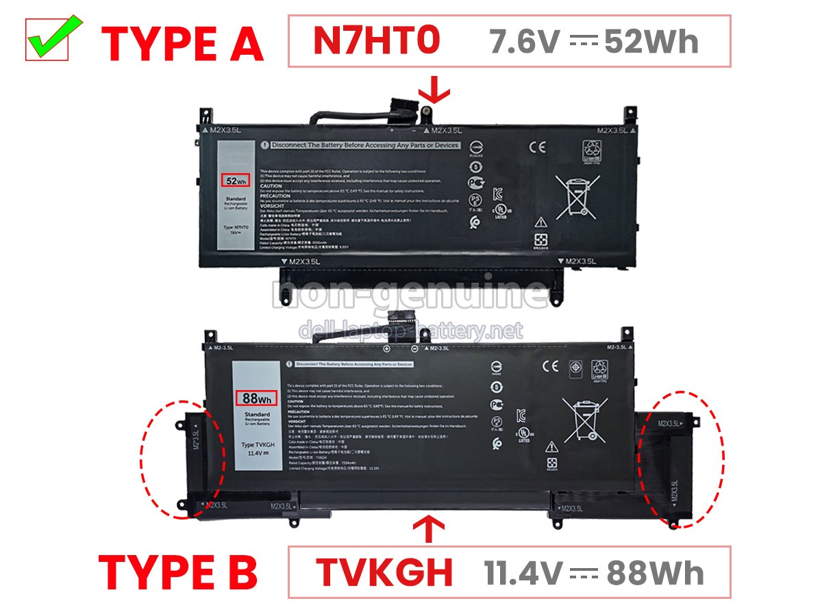 replacement Dell N7HT0 battery
