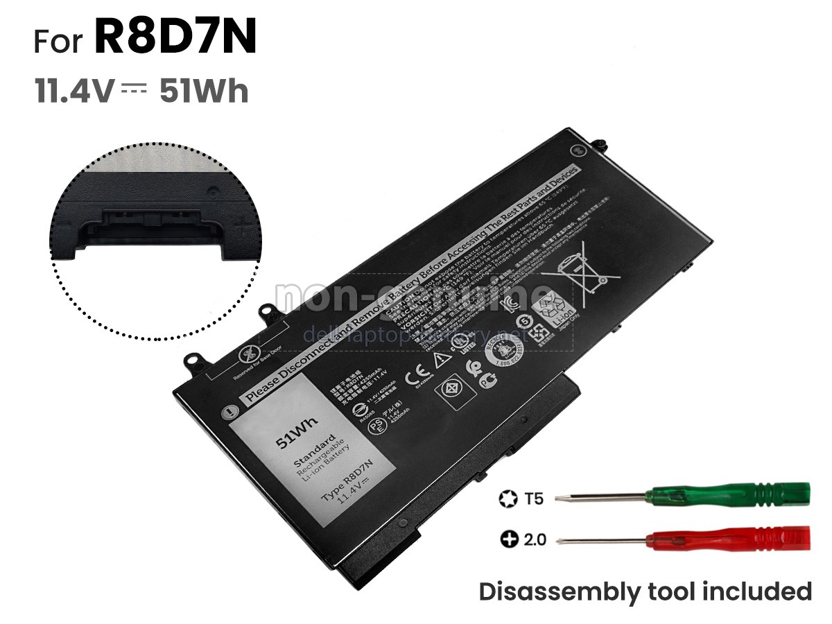 replacement Dell R8D7N battery